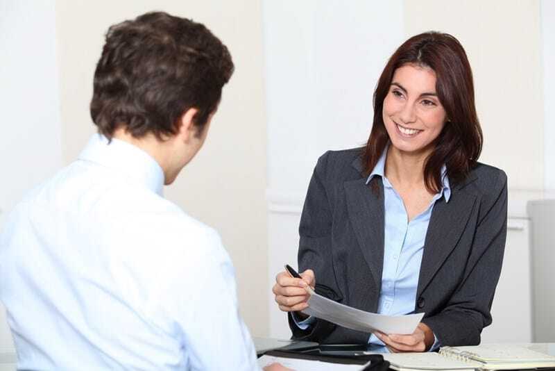 Manager interviewing prospective employee.